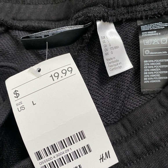 H&M sweatpants joggers with zipper detail black - Picture 3 of 6